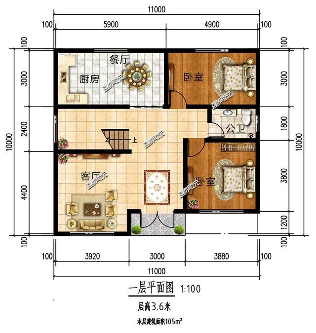 3款占地100平方左右的別墅，20幾萬(wàn)，2款平屋頂戶型