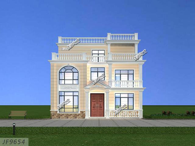 3款占地100平方左右的別墅，20幾萬(wàn)，2款平屋頂戶型