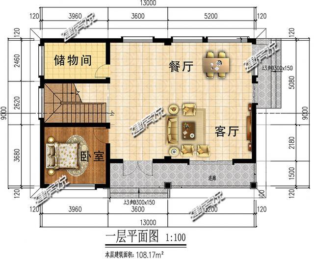 3款占地100平方左右的別墅，20幾萬(wàn)，2款平屋頂戶型