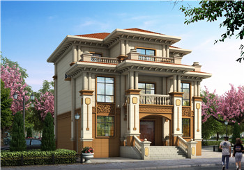 高端三層獨棟歐式別墅效果圖，帶大衛(wèi)生間，CAD全套施工設計圖