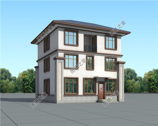 120平方米新農(nóng)村房屋設(shè)計(jì)圖紙，含效果圖，3層住宅設(shè)計(jì)方案