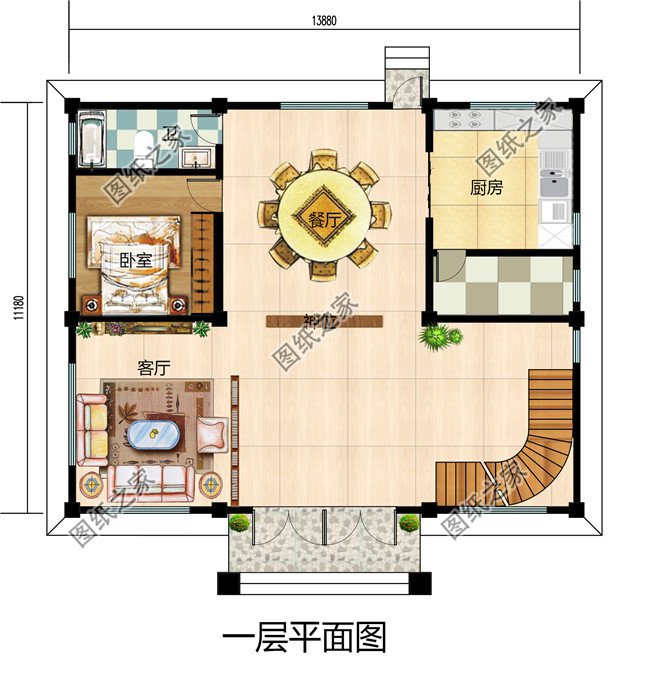 160平方米三層帶大露臺(tái)的復(fù)式別墅設(shè)計(jì)圖紙