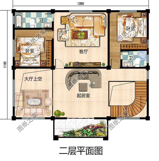 160平方米三層帶大露臺(tái)的復(fù)式別墅設(shè)計(jì)圖紙