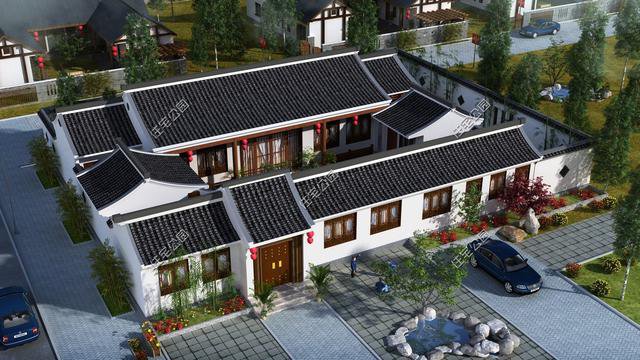 中式帶小院民宿平面戶型圖，這種設計誰不喜歡？