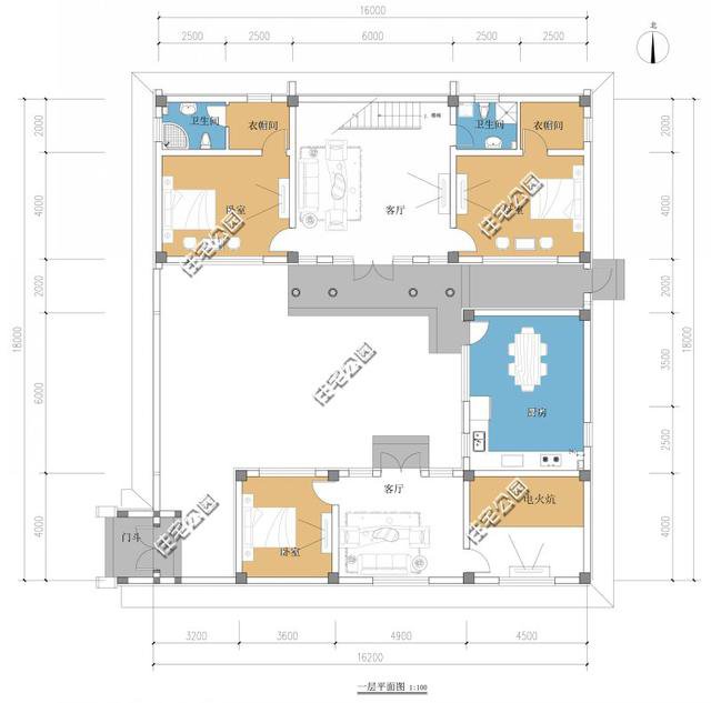 中式帶小院民宿平面戶型圖，這種設計誰不喜歡？