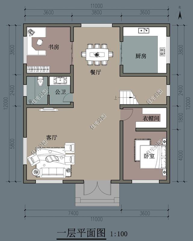 中式帶小院民宿平面戶型圖，這種設計誰不喜歡？