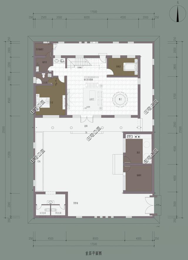 中式帶小院民宿平面戶型圖，這種設計誰不喜歡？