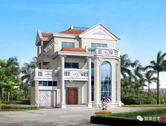 面寬13米左右的農(nóng)村自建房方案戶型圖，歐式風(fēng)格外觀