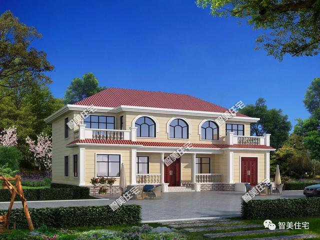 農(nóng)村大四間帶堂屋設(shè)計(jì)的兩層住宅戶型方案圖，實(shí)用