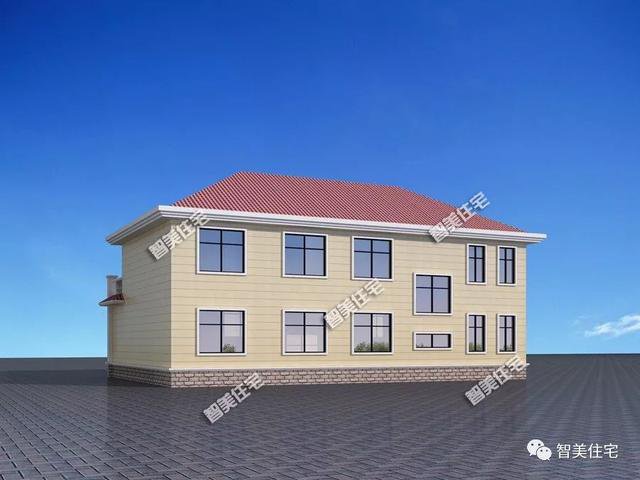 農(nóng)村大四間帶堂屋設(shè)計(jì)的兩層住宅戶型方案圖，實(shí)用