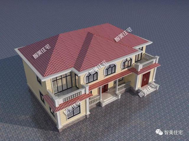 農(nóng)村大四間帶堂屋設(shè)計(jì)的兩層住宅戶型方案圖，實(shí)用