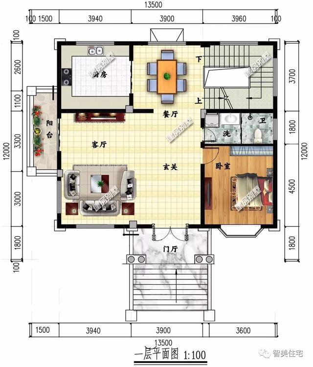 2棟比較豪的三層歐式農村住房戶型方案圖，第二棟還帶地下室