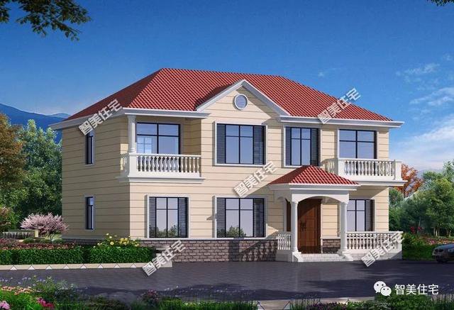 2棟四間兩層實(shí)用簡(jiǎn)約的住房戶(hù)型設(shè)計(jì)圖，農(nóng)村建正合適