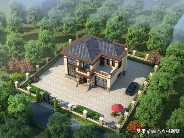 占地110㎡二層新中式別墅戶型設計圖，這款方案火爆全國