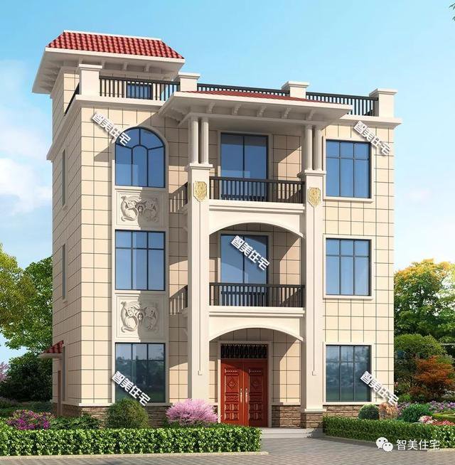 11.6×9.2米農(nóng)村自建房戶型圖，平屋頂加大露臺(tái)設(shè)計(jì)