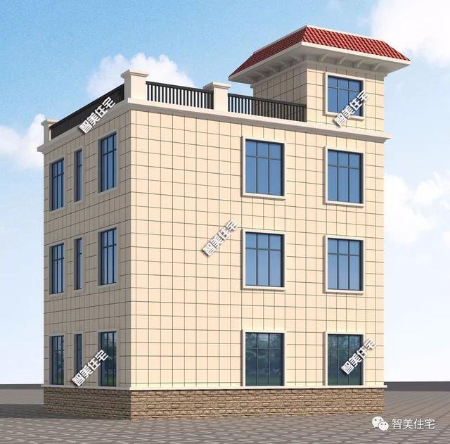 11.6×9.2米農(nóng)村自建房戶型圖，平屋頂加大露臺(tái)設(shè)計(jì)