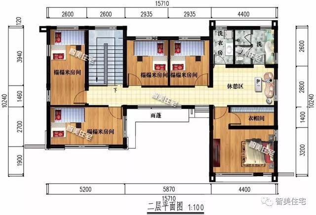 2棟外觀時(shí)尚的現(xiàn)代風(fēng)別墅戶型圖，平屋頂設(shè)計(jì)，一棟2層，一棟4層