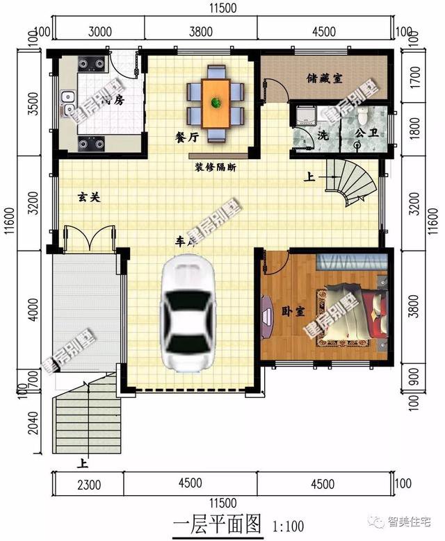 2棟外觀時(shí)尚的現(xiàn)代風(fēng)別墅戶型圖，平屋頂設(shè)計(jì)，一棟2層，一棟4層