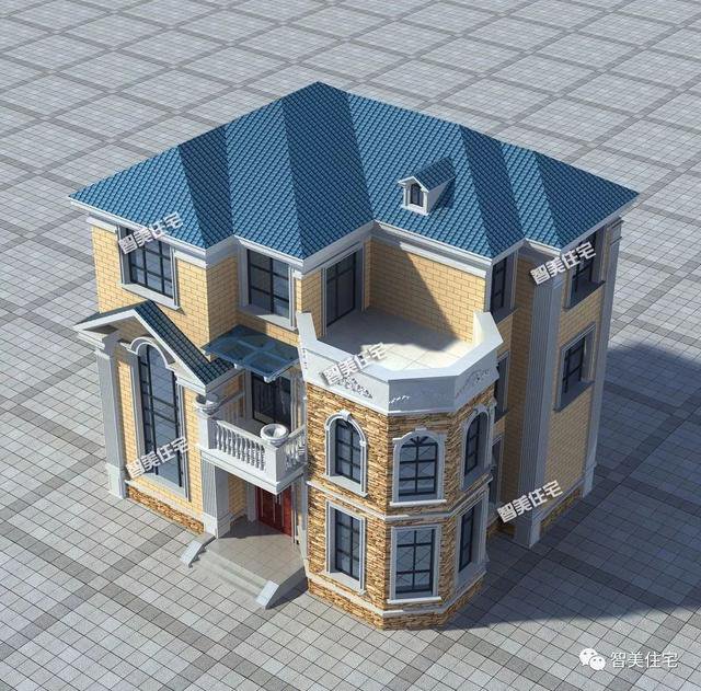 2棟城堡式豪宅別墅設(shè)計(jì)圖，客廳挑空復(fù)式設(shè)計(jì)