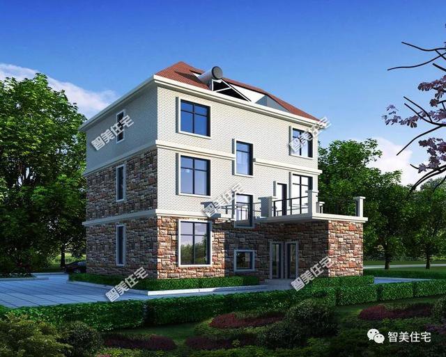 2棟城堡式豪宅別墅設(shè)計(jì)圖，客廳挑空復(fù)式設(shè)計(jì)