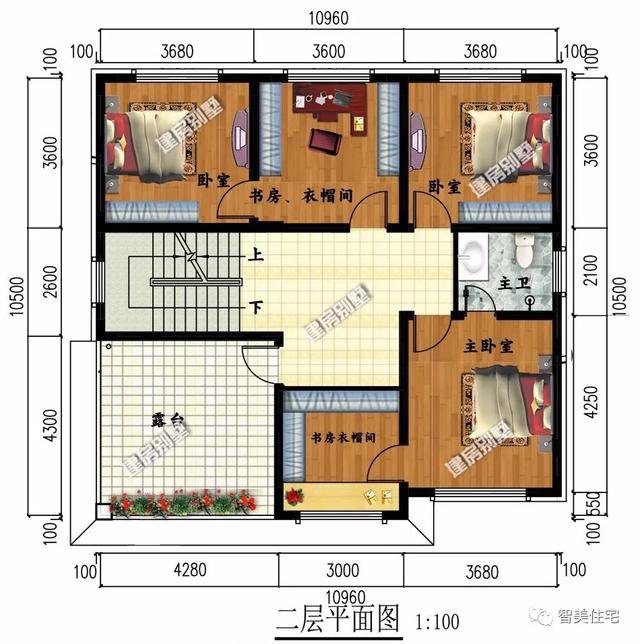 2棟寬11米左右的農(nóng)村別墅戶型圖，簡單美觀又實用