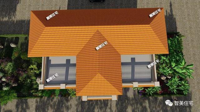 20×12米農(nóng)村別墅戶型設(shè)計圖，造型豪華對稱設(shè)計