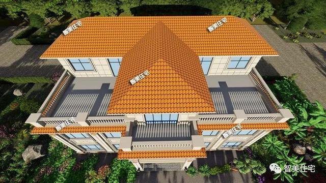 20×12米農(nóng)村別墅戶型設(shè)計圖，造型豪華對稱設(shè)計