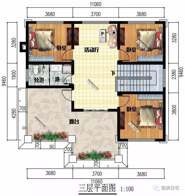 2棟新中式三層住宅戶型設(shè)計(jì)圖，pk下你更喜歡哪個(gè)？