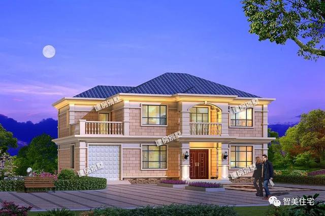 帶車庫4間民宅戶型設計方案圖，一個二層，一個三層圖紙