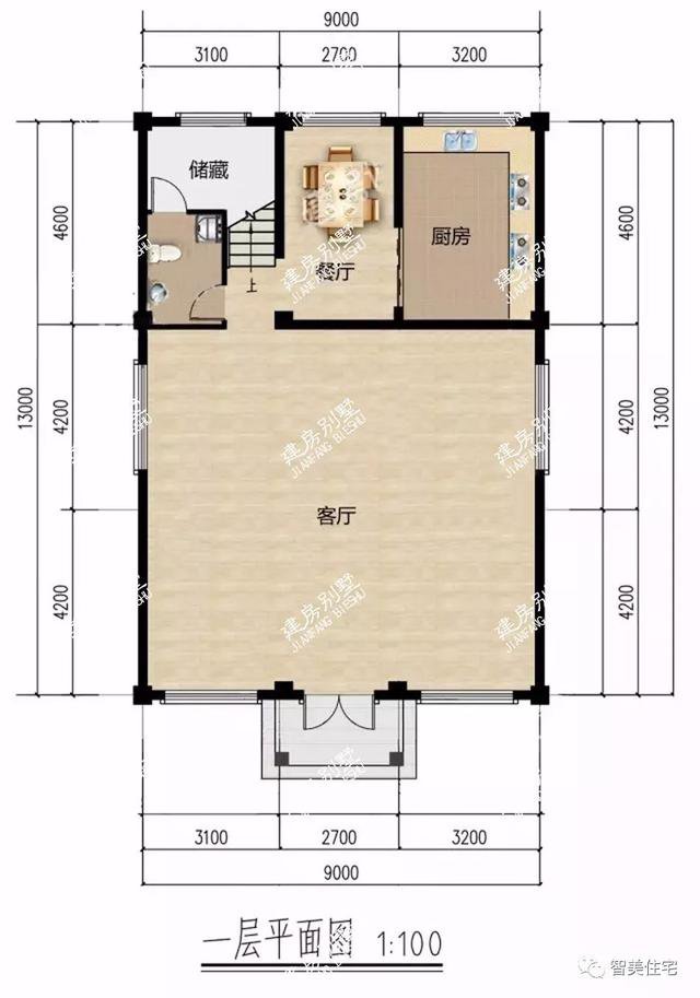 面寬8-9米的農(nóng)村四層自建樓房戶型方案圖，小宅基地首選