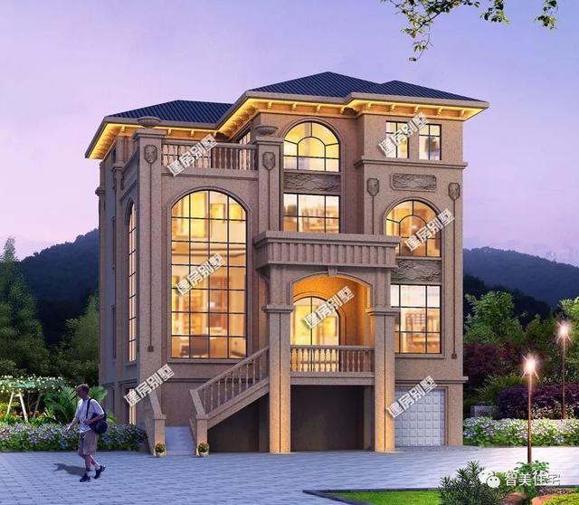 2棟帶架空層的自建房三層（四層）設(shè)計方案圖，看起來很高端