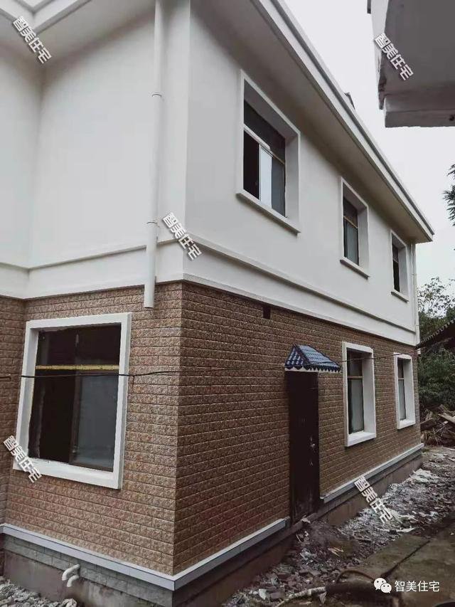 占地120平簡約普通二層自建房子設計圖，30萬內(nèi)，完工圖更漂亮