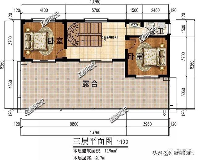 占地100平的超現(xiàn)代風(fēng)平頂別墅戶型方案圖，時(shí)尚不過時(shí)