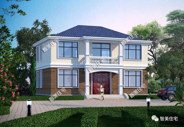 開間12米左右的兩層自建房戶型圖，簡單施工容易，主體造價低