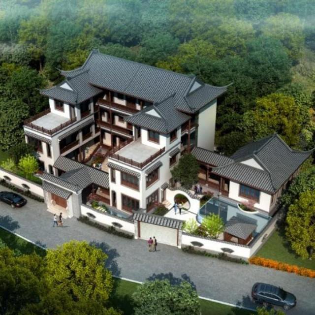 中式庭院別墅外觀效果圖大全，建一棟這樣的房子才叫有品位