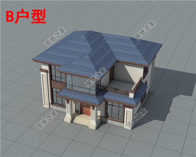 新中式新農村二層樓房設計圖紙及效果圖