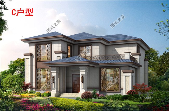 新中式新農村二層樓房設計圖紙及效果圖