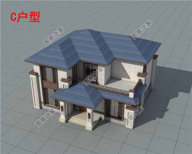 新中式新農村二層樓房設計圖紙及效果圖