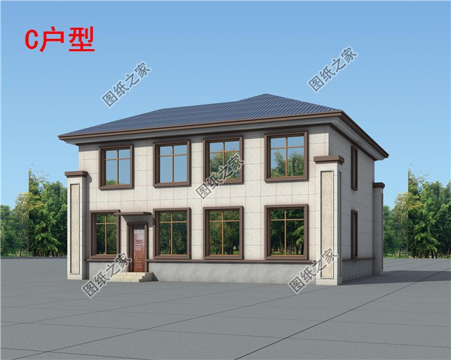 新中式新農村二層樓房設計圖紙及效果圖