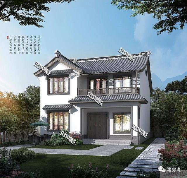 36萬建中式徽派二層小別墅，春賞花夏乘涼，秋賞月冬掃雪