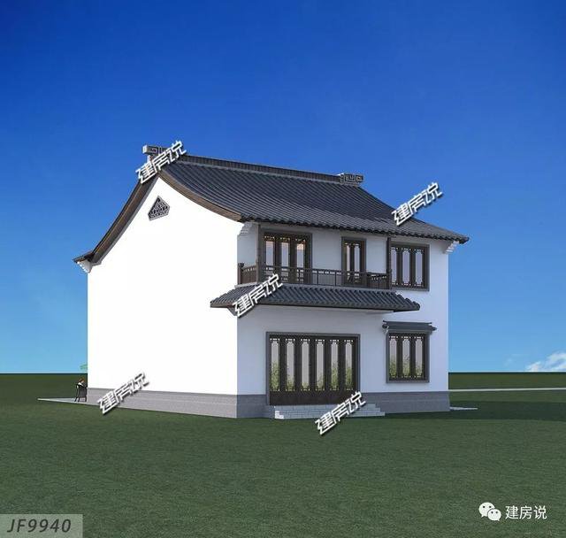 36萬建中式徽派二層小別墅，春賞花夏乘涼，秋賞月冬掃雪