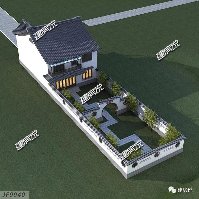 36萬建中式徽派二層小別墅，春賞花夏乘涼，秋賞月冬掃雪