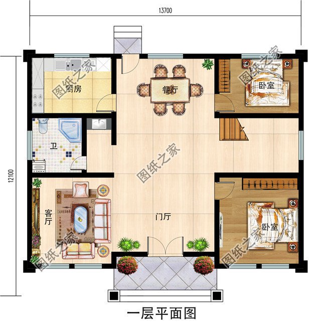 150平米新中式農(nóng)村兩層樓房設(shè)計圖，簡單大氣時尚