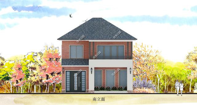 造價25萬~30萬簡約現代風二層新農村住宅圖，好看實用