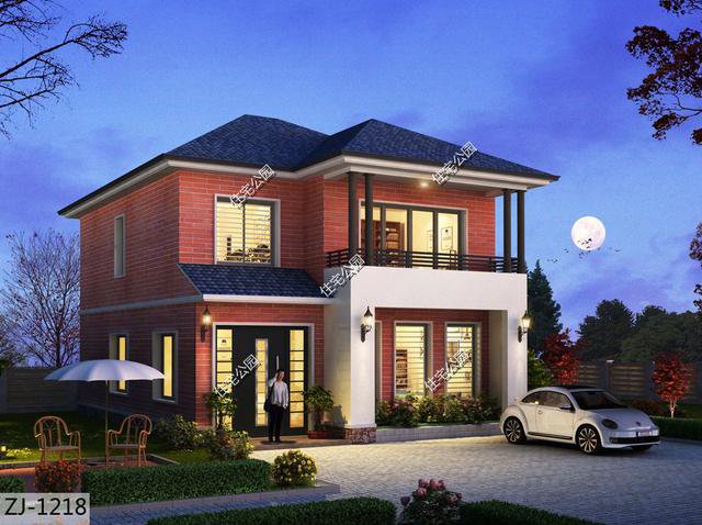 造價25萬~30萬簡約現代風二層新農村住宅圖，好看實用