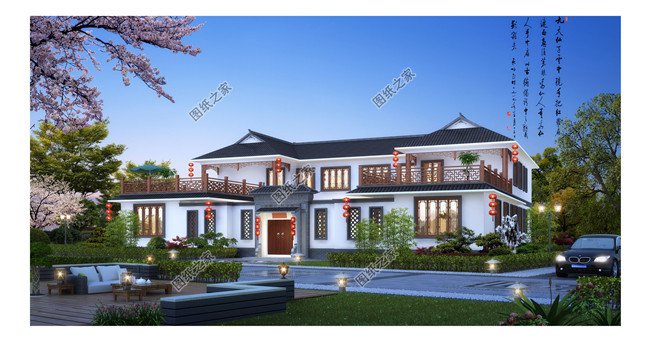 農(nóng)村自建超贊中式四合院別墅設(shè)計(jì)圖，22X25米