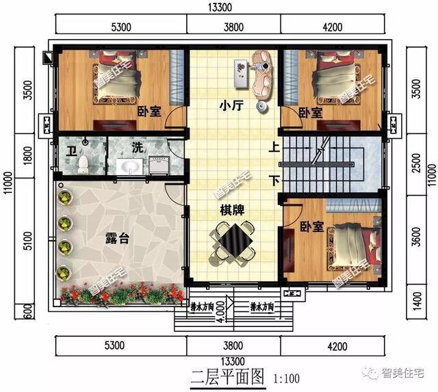 2層簡(jiǎn)歐小洋樓設(shè)計(jì)圖，1種外觀2種戶(hù)型方案選擇