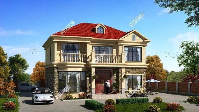 6套二層小洋樓設(shè)計(jì)戶型圖及外觀效果圖，都是新款設(shè)計(jì)出圖