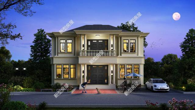 6套二層小洋樓設(shè)計(jì)戶型圖及外觀效果圖，都是新款設(shè)計(jì)出圖