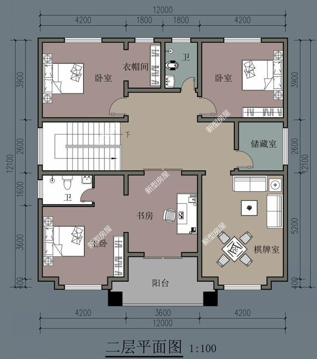 6套二層小洋樓設(shè)計(jì)戶型圖及外觀效果圖，都是新款設(shè)計(jì)出圖